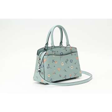Coach Women's Mini Lillie Carryall (Coated Canvas - Mystical Floral Print - Light Teal)