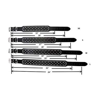 Hoot PU Leather Adjustable Spiked Studded Dog Collar 2" Wide 25 Spikes (XS(Neck 15"-18"), White)