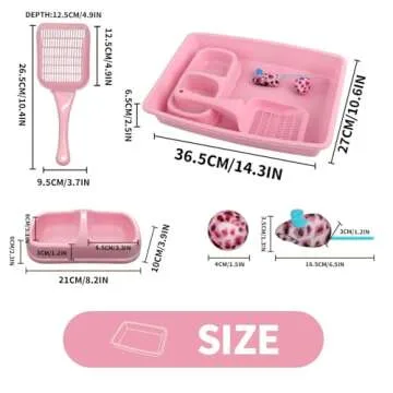 PAWISE Cat Litter Box Set, Small Cat Kitten Starter Kit, Include Kitty Litter Box, Cat Litter Scoop, Double Dish Cat Bowl, Cat Mouse Toy, Cat Ball Toy (Color Random)