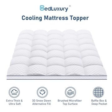 Queen Cooling Mattress Topper for Pressure Relief Comfort