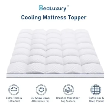 Queen Cooling Mattress Topper for Pressure Relief Comfort