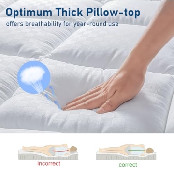 Queen Cooling Mattress Topper for Pressure Relief Comfort