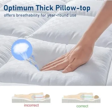 Queen Cooling Mattress Topper for Pressure Relief Comfort