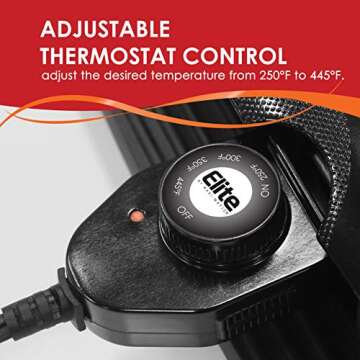 Elite Gourmet EGL-3450 Smokeless Indoor Electric BBQ Grill Dishwasher Safe, Nonstick, Adjustable Temperature, Fast Heat Up, Low-Fat Meals Easy to Clean Design, Black