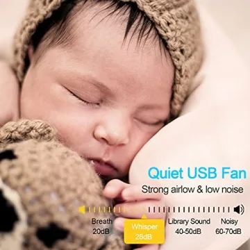 TDONE Stroller Fan - USB Mini Portable Fan with LED