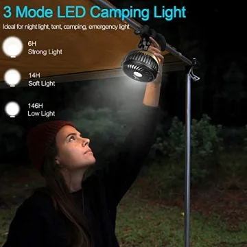 TDONE Stroller Fan - USB Mini Portable Fan with LED