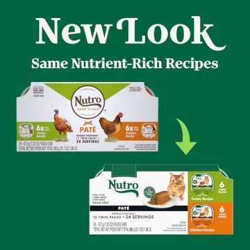 Nutro Wet Cat Food Paté Multipack: Turkey Recipe and Chicken Recipe (12) 2.64 oz. Trays (Pack of 2)