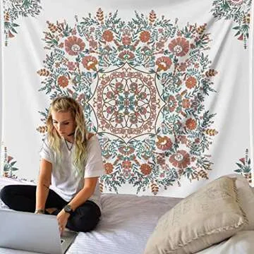Bohemian Flower Mandala Tapestry Wall Hanging Decor