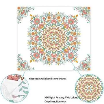 Bohemian Flower Mandala Tapestry Wall Hanging Decor