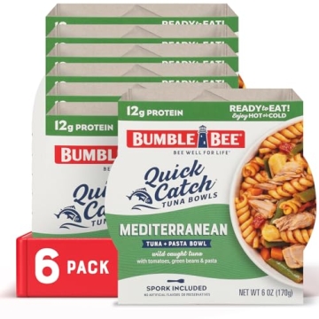 Bumble Bee Quick Catch Mediterranean Pasta, Wild Caught Tuna and Pasta Bowl, 6 oz (Pack of 6) - Read...
