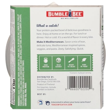 Bumble Bee Quick Catch Mediterranean Pasta - 12g Protein & No Artificial Flavors
