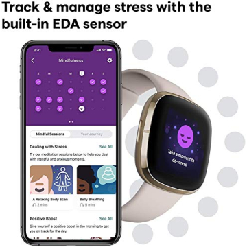Fitbit Sense Smartwatch GPS Heart Rate ECG White Gold