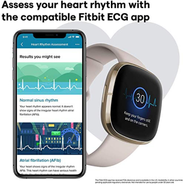 Fitbit Sense Smartwatch GPS Heart Rate ECG White Gold