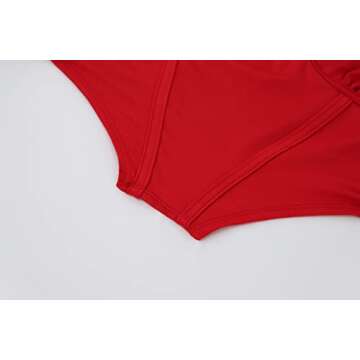 Meladyan Women Sexy Long Sleeve Mesh Crop Top Solid Cover Up Spaghetti Strap Slim Fit Corset Cami 2 Pieces Clubwear Red