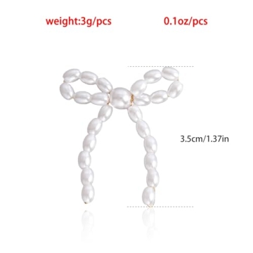 Gold Pearl Bow Earrings for Women - Elegant Valentine's Gift