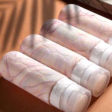 Gemice Travel Bottles for Toiletries Tsa Approved Travel Size 3oz Containers BPA Free Leak Proof Travel Tubs Refillable Liquid Travel Accessories for Cometic Shampoo and Lotion Soap (4 Pack)