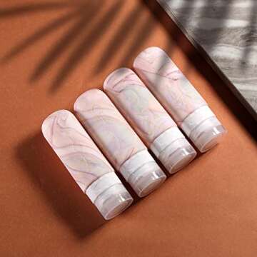 Gemice Travel Bottles for Toiletries Tsa Approved Travel Size 3oz Containers BPA Free Leak Proof Travel Tubs Refillable Liquid Travel Accessories for Cometic Shampoo and Lotion Soap (4 Pack)