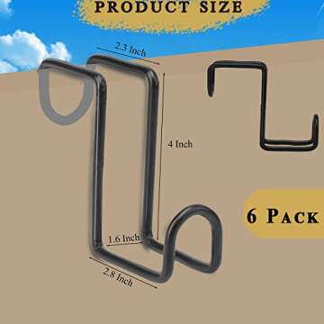 HDYEGY 6pcs 4 Inch Tack Hook, Heavy Duty Metal Over Rail Tack Hook for Hanging Horse Bridles,Buckets...