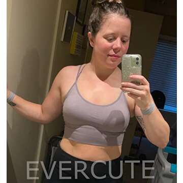 Evercute Cross Back Sport Bras Padded Strappy Criss Cross Cropped Bras for Yoga Workout Fitness Low Impact