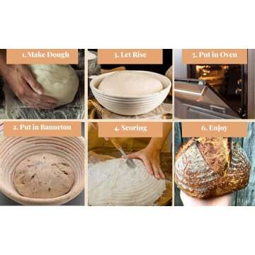 9" Round Banneton Bread Proofing Basket for Sourdough
