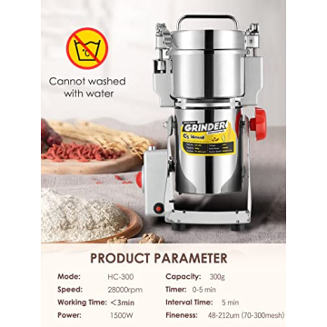 CGOLDENWALL 300g Electric Grain Grinder for Fast Grinding