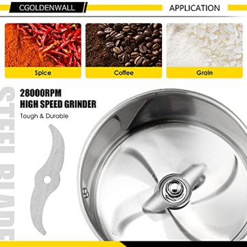 CGOLDENWALL 300g Electric Grain Grinder for Fast Grinding