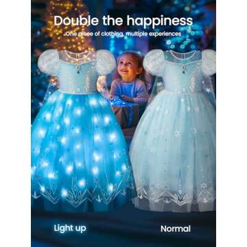 UPORPOR Princess Dresses for Girls Toddler Princess Costume Dress Up Clothes for Girls Halloween Cos...