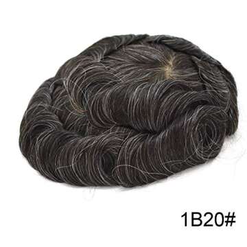 LYRICAL HAIR Toupee For Men Human Hair Piece Hair Systems for Men Soft French Lace Toupee Hairpieces...
