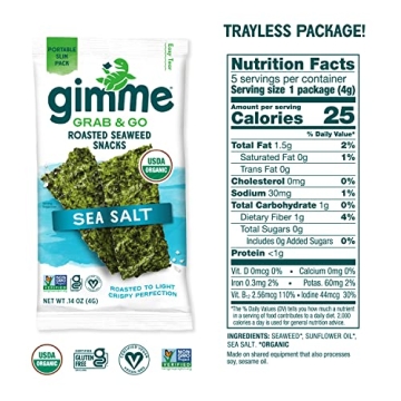 Gimme Organic Roasted Seaweed Snacks - Healthy & Tasty