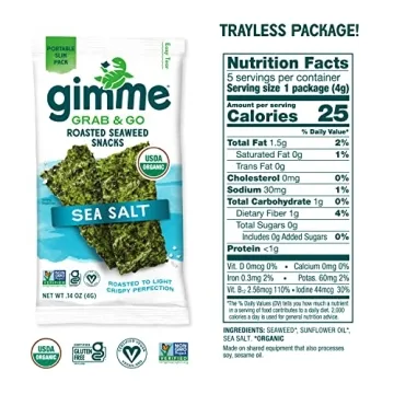 Gimme Organic Roasted Seaweed Snacks - Healthy & Tasty
