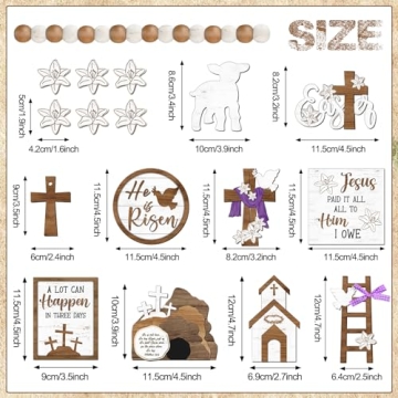 Mifoci 16 Pcs Easter Tiered Tray Decor for Festive Celebrations