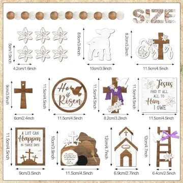 Mifoci 16 Pcs Easter Tiered Tray Decor for Festive Celebrations