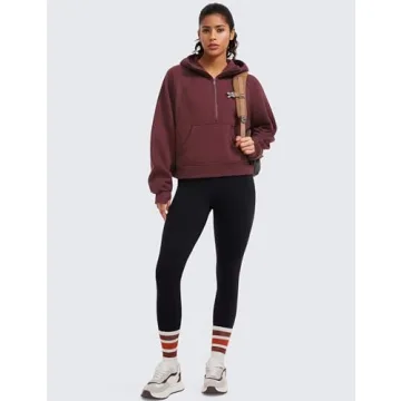Cozy CRZ YOGA Women's Fleece Lined Half Zip Hoodie
