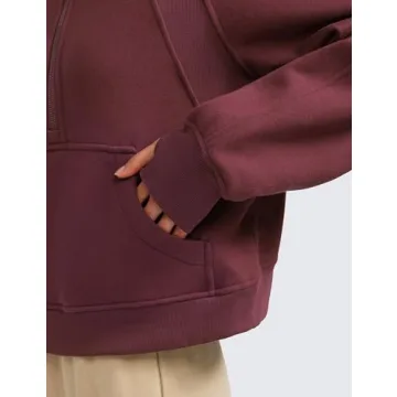 Cozy CRZ YOGA Women's Fleece Lined Half Zip Hoodie