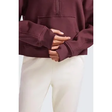 Cozy CRZ YOGA Women's Fleece Lined Half Zip Hoodie
