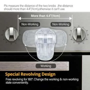 EUDEMON Child Safety Heat-Resistant Oven Door Lock, Oven Front Lock for Kids Easy to Install, Use Adhesive,No Screws or Drill (1 Pack,Clear-White)(Only for Flat Surface)