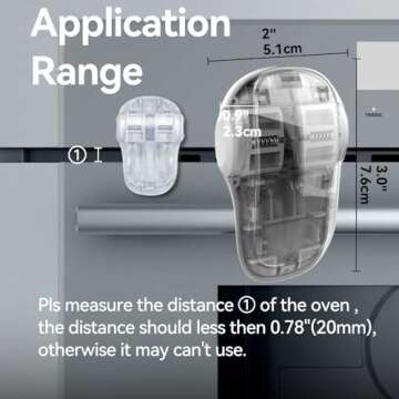 EUDEMON Child Safety Heat-Resistant Oven Door Lock, Oven Front Lock for Kids Easy to Install, Use Adhesive,No Screws or Drill (1 Pack,Clear-White)(Only for Flat Surface)