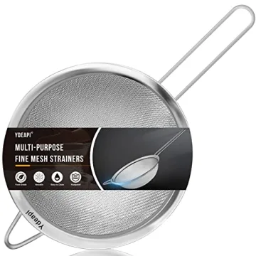 Ydeapi 9-Inch Large Fine Mesh Strainer - Durable Stainless Steel Tool for All Your Cooking Needs