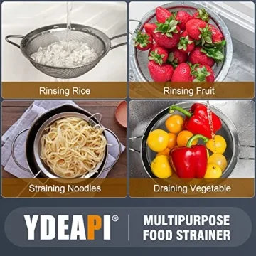 Ydeapi 9inch Fine Mesh Strainer for Kitchen Use