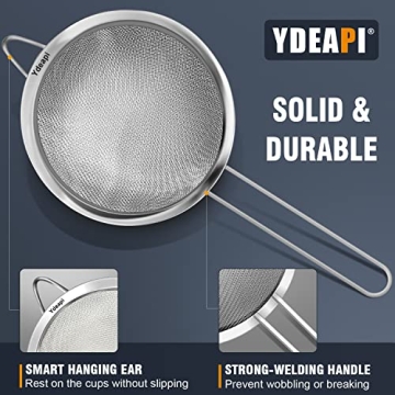 Ydeapi 9inch Fine Mesh Strainer for Kitchen Use