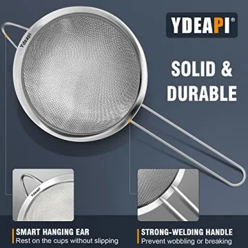 Ydeapi 9inch Fine Mesh Strainer for Kitchen Use