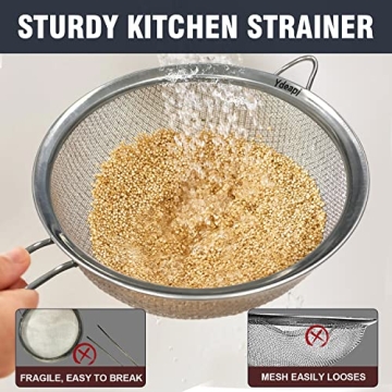 Ydeapi 9inch Fine Mesh Strainer for Kitchen Use