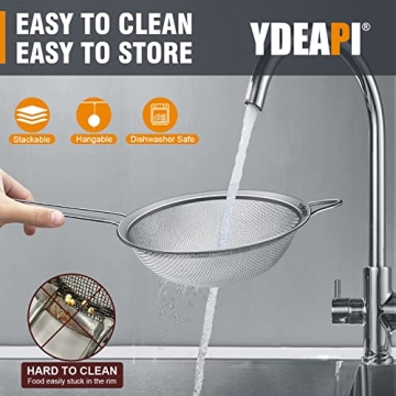 Ydeapi 9inch Fine Mesh Strainer for Kitchen Use