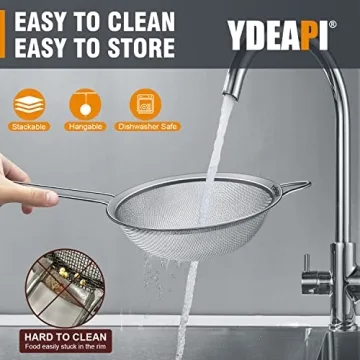 Ydeapi 9inch Fine Mesh Strainer for Kitchen Use