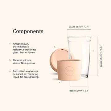 JOCO Cup 16oz - Eco-innovative Borosilicate Glass Reusable Classic Cup - (Sandstone)
