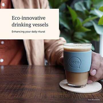 JOCO Cup 16oz - Eco-innovative Borosilicate Glass Reusable Classic Cup - (Sandstone)