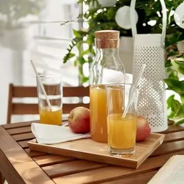 IKEA Clear Glass Carafe with Cork Stopper - Versatile & Elegant
