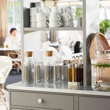 IKEA Clear Glass Carafe with Cork Stopper - Versatile & Elegant