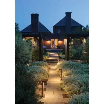 Hinkley Atlantis 1518BZ-LL Large LED Low Voltage Landscape Pathway Light - 12v, Dimmable, Aluminum, Etched Glass Lens, Safe for Wet Conditions, Wiring Kit & Ground Spike Included - Bronze Finish