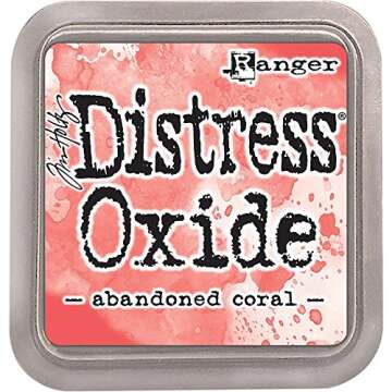 Ranger Tim Holtz Distress Oxide Ink Pads - Abandoned Coral, Wild Honey, Picked Raspberry, Peacock Feathers, Salty Ocean and Seedless Preserves - Bundle of 6 Ink Pads - Set Released June 2017